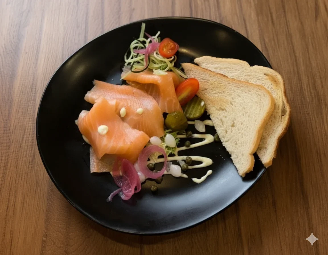 Smoked Salmon with Toasted bread
