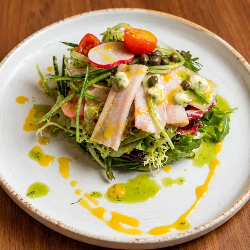 Smoked eel salad